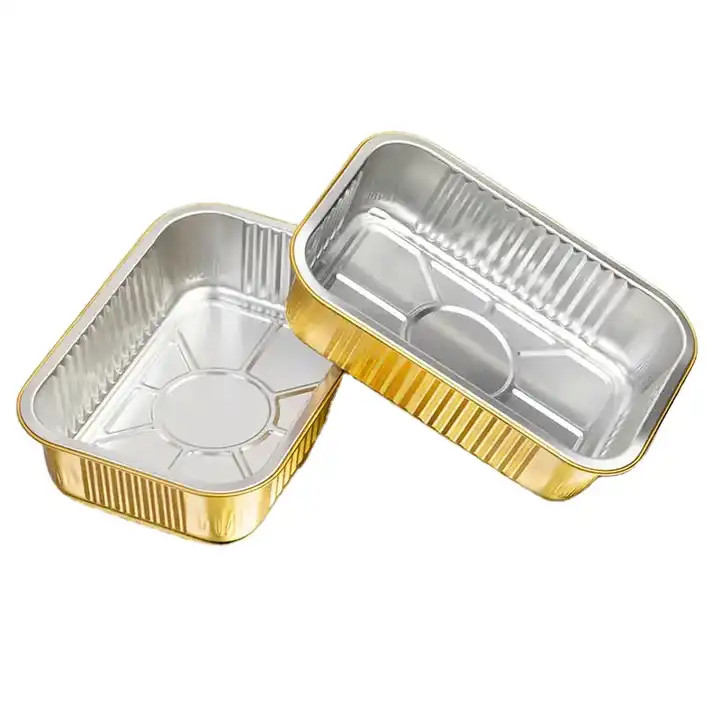 Half - Size Disposable Aluminum Foil Pans Baking Food Aluminum Foil Tray With Plastic Lid