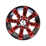 12x7 14x7 Machined Glossy Black Aluminum Wheels For Golf Cart