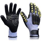 Luxcury Cut Proof Work Gloves TPR Mining Work Gloves Sandy Nitrile Coating