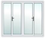 Exterior PVC Sliding Door Double Tempered Glass Patio Balcony Sliding Glass