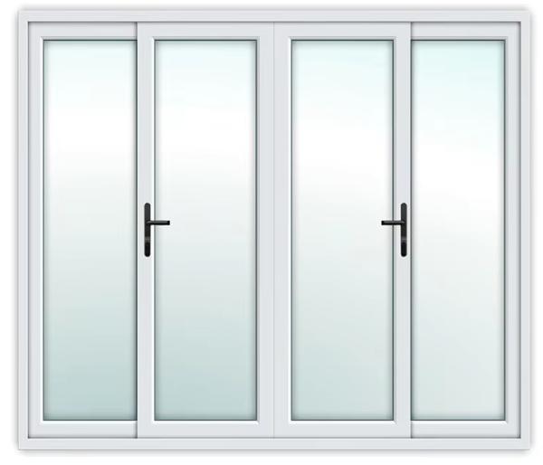 Exterior PVC Sliding Door Double Tempered Glass Patio Balcony Sliding Glass
