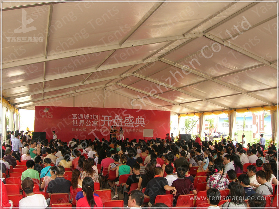 Professional 300 Seaters White Clear Span Tents Flame Retardant 15X30M for Opening Ceremony