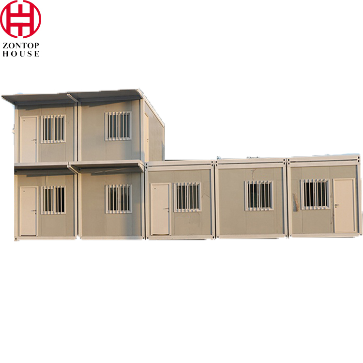 Zontop China 4 Bedrooms Luxury Prefabricated Modern Quick Concrete 20ft Container Homes 2 Story Prefab House