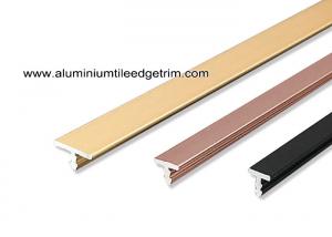 China Anodised Aluminium T Moulding Trim Profile For Display Cabinet / Wardrobe Door on sale