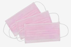 China Pink Non Woven Face Mask 3 Ply Earloop Style High Bacteria Filtration wholesale