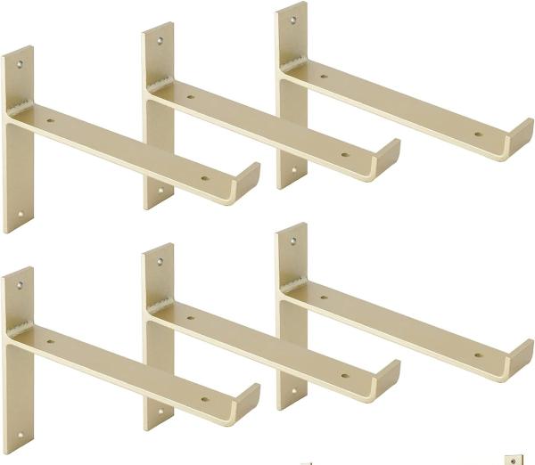 Industrial Metal Shelf Support with Lip for Wooden Boards Heavy Duty T Brackets