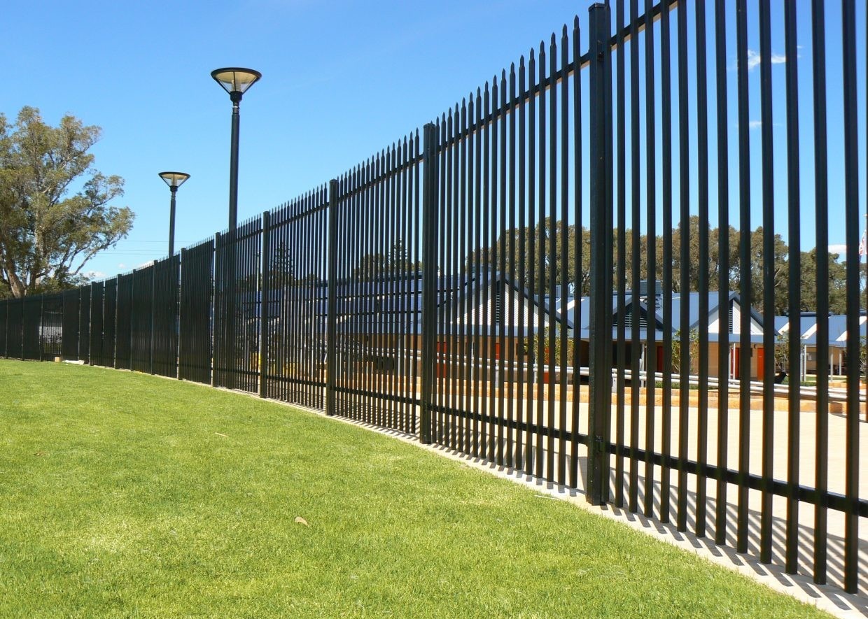 Black 2.4m Wrought Iron Fence Panel Steel Metal Picket Ornamental