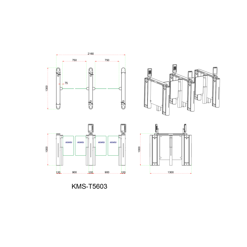 Community Access Control Speed Gate System With Anti-Pinch And Card Reader