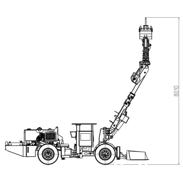 8000x1950x2190 Underground Mining Scaler for Loose Mobile Rock Scaling Rig