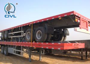 China CIVL Loading Construction Machines Hydraulic Flatbed Semi Trailers 3 Axles 80 Tons 17m wholesale