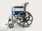 Solid Castor Folding Steel Wheelchair Fixed Armrest And Footrest