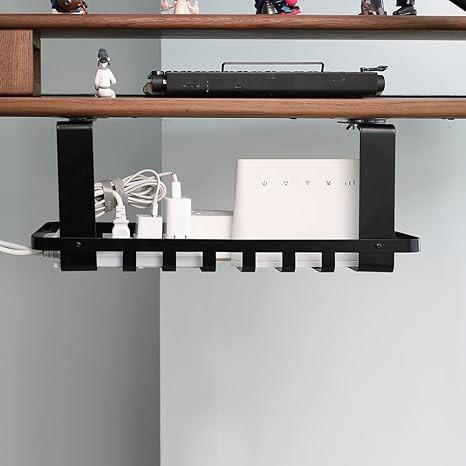 Convenient Hook Type Desk Cable Management Tray Bending Metal Wire Cable Holder