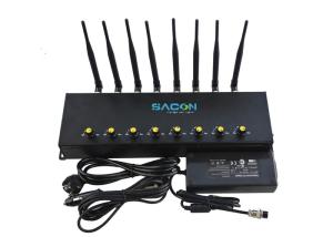 China 8 Bands Long Range Cell Phone Jammer , RF Signal Jammer 427*116*60mm Size wholesale
