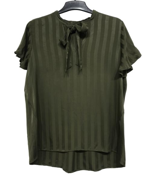 Green Color Loose Fashion Ladies black colorBlouse / Dressy Summer Blouses Large