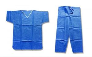 China 3XL Dark Blue SMS Disposable Scrub Suit With Short Sleeve wholesale