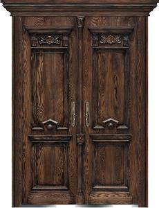 China steel wood security armored door wholesale