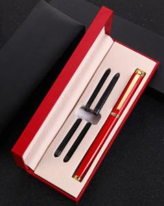 China Popular Pen Set Business Office Pen with Customized Logo Black Matching Ink Bag Gift Box Water based Pen Set wholesale