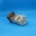 Clear Cookie Food Candy Food Grade PET Square Plastic Storage Jars Screw Caps
