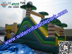 China Inflatable Bouncer Slide , Commercial Grade Bounce Houses Coconut Trees Tropical Themed wholesale