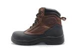 Casual Tumbled Leather Upper Safety Toe Walking Boots For Cowboy Anti Smashing