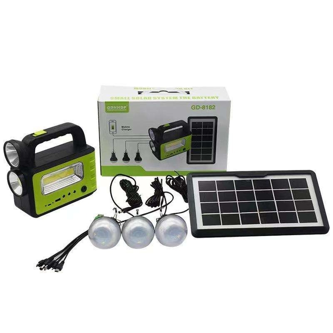 Small Solar Kit with COB Bulb 5 In1 Portable Solar Power Station With USB Charging