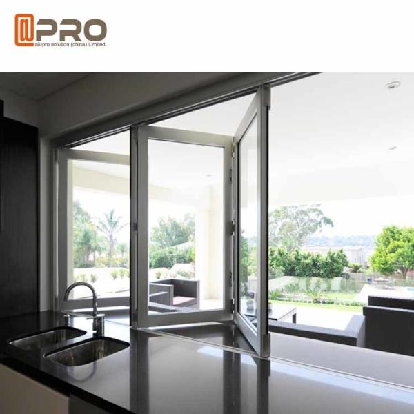 Glass Foldable Aluminum Bifold Windows For Kitchen Energy - Efficient folding