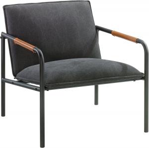 China Home Use Modern Accent Chairs Cafe Metal Lounge Chair Charcoal Gray Finish on sale