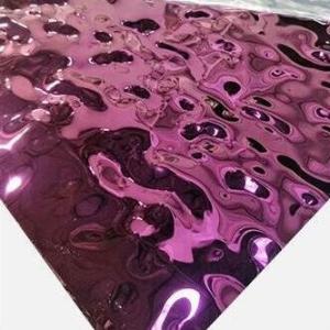 China Stamped Decorative Metal Ceiling Panels Tiles Wall Metal Cladding Black Mirror 304 Water Corrugated Sheet wholesale