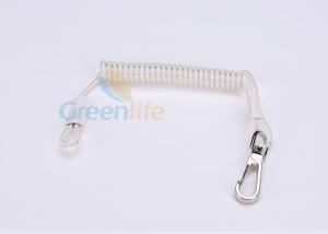China 5 Inches Long White Core Coil Tool Lanyard Clear Coated Plastic For Hand Tool wholesale