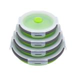4pcs Round Silicone Folding Lunch Box 350 500 800 1200ML