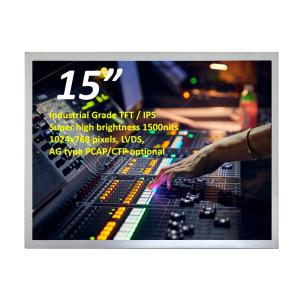 China Sunlight Readable 15 Inch Industrial TFT Display 1000 Nits LVDS 1024x768 Pixel wholesale