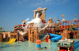 China Commercial Huge Fiberglass Slide Water Park with Water Castle , Maya Style wholesale