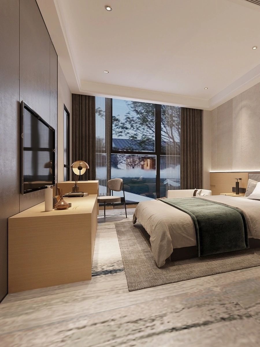 Customised Modern 5 Star Bedroom Furniture Standard Comfortable Wooden Beds