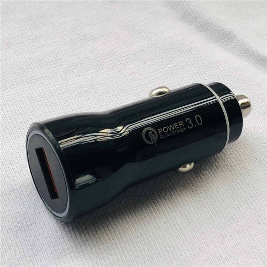 Single USB Car Cigarette Lighter Charger Qc3.0 ABS 12V - 24V