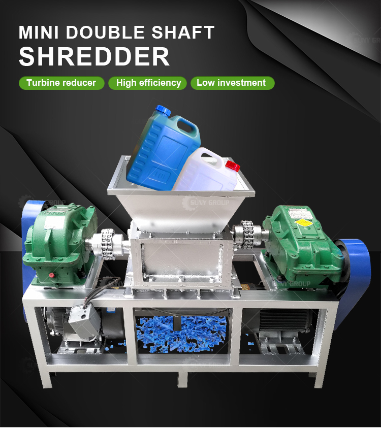 Mini Metal Shredder Double Shaft Plastic Paper Shredder for Small Shredding Needs