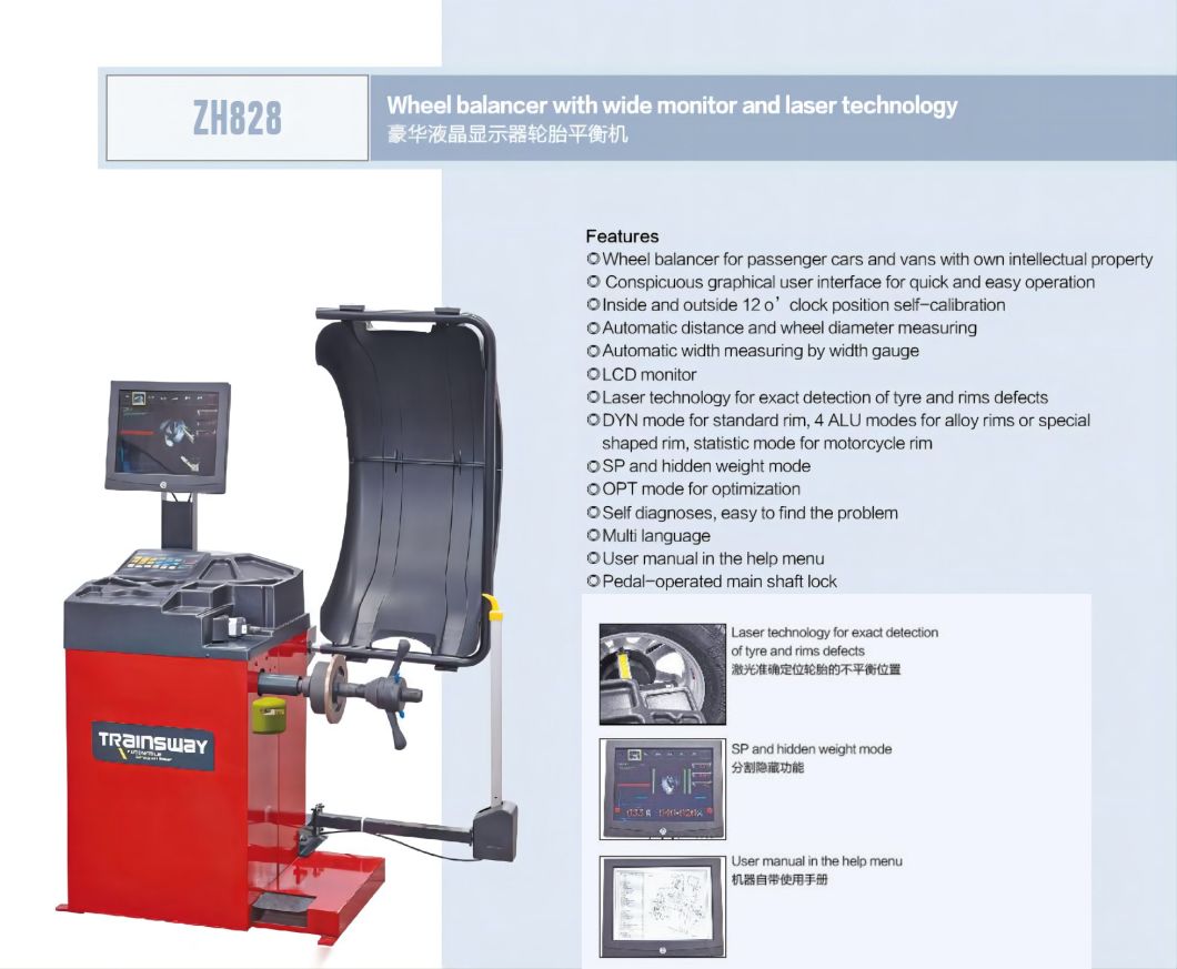 Wheel Service Equipment Auto Wheel Balancing Wheel Balancer Trainsway Zh828