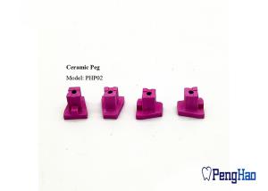 China Pink Color Ceramic Firing Pegs , Hole Shape Single Pointed Teeth Burning Rack wholesale