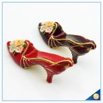 Handmade Elegant High Heel Shoes Shape Trinket Box Beautiful Flower Jewelry Box