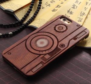 China Customized PC Solid Wood iPhone Case , Environmental Bamboo Wooden Cell Phone Covers wholesale