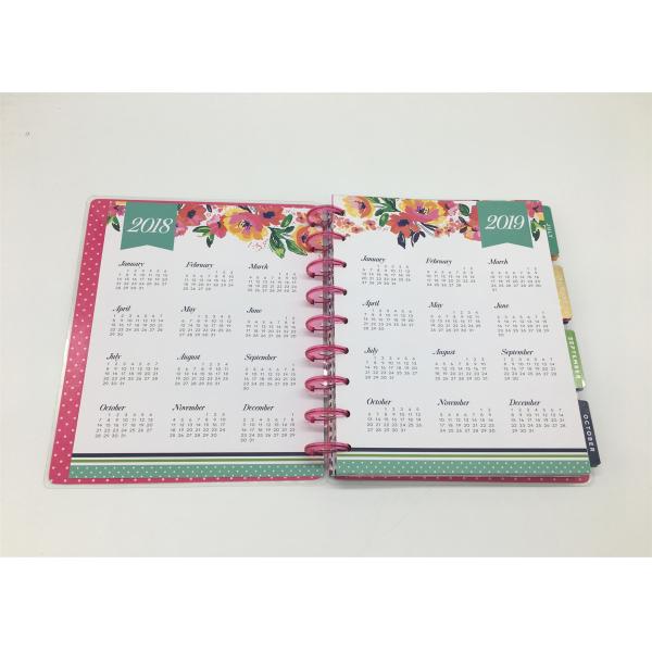 Custom Pink Spiral Daily Planner Notepad / Colorful Printing Agenda Notepad
