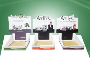 China Custom Width-adjustable Cardboard Countertop Displays Skincare Beauty Products wholesale