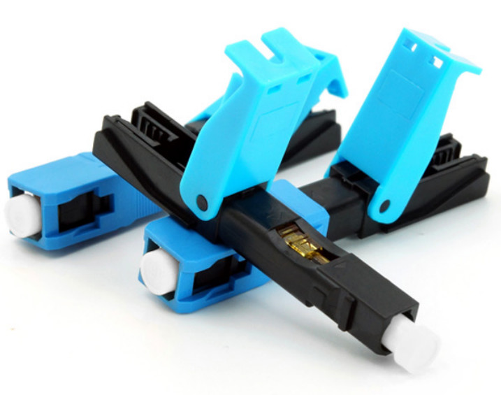 Plastic SC UPC Passive Electronic Components FTTH Fiber Optic Adaptor Fast Connector
