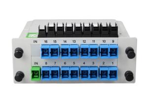 China 1x16 Single Mode Fiber Optic PLC Splitter cassette, optical fiber splitter wholesale