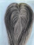 Small size mono topper 100% human hair grey color women topper for hairloss