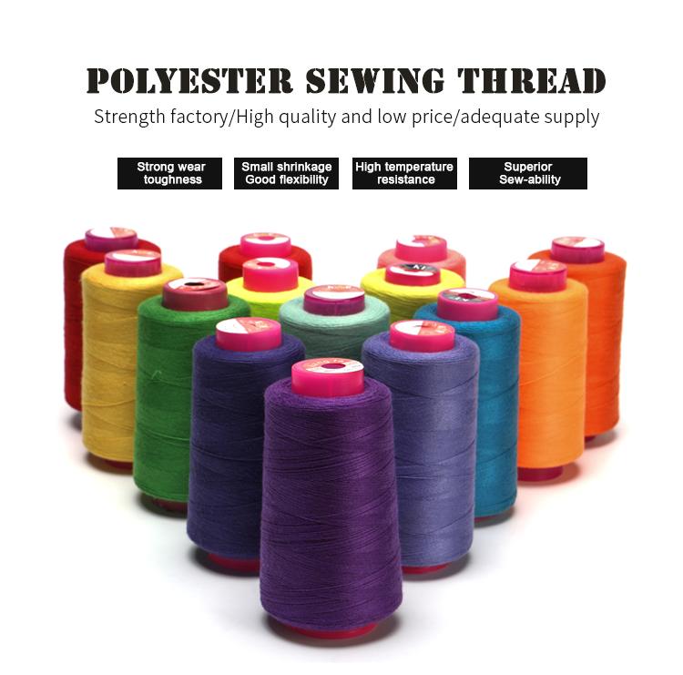 1100 Colors 100% Spun Polyester Yarn Sewing Thread With High Temperature Resistance