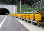 Highway Safety Yellow Plastic Roller Guardrail Road Barrier System 100kn/H
