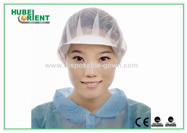 Non-Woven Disposable soft Bouffant Caps With Peak Round Hairnet Cap for food