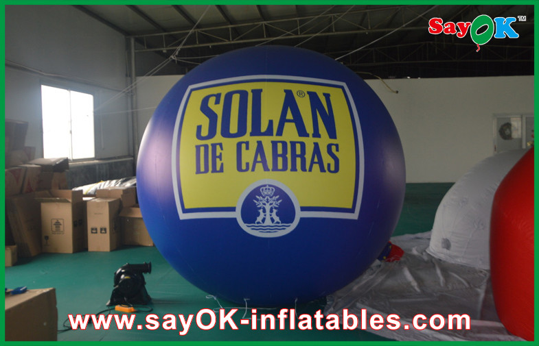 Outdoor 2.5M Inflatable Helium Balloon Blue Zeppelin PVC Pageant Event