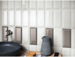 China ISO13006 75x150mm Interior Wall Tiles , Beveled Edge Subway Ceramic Tiles wholesale
