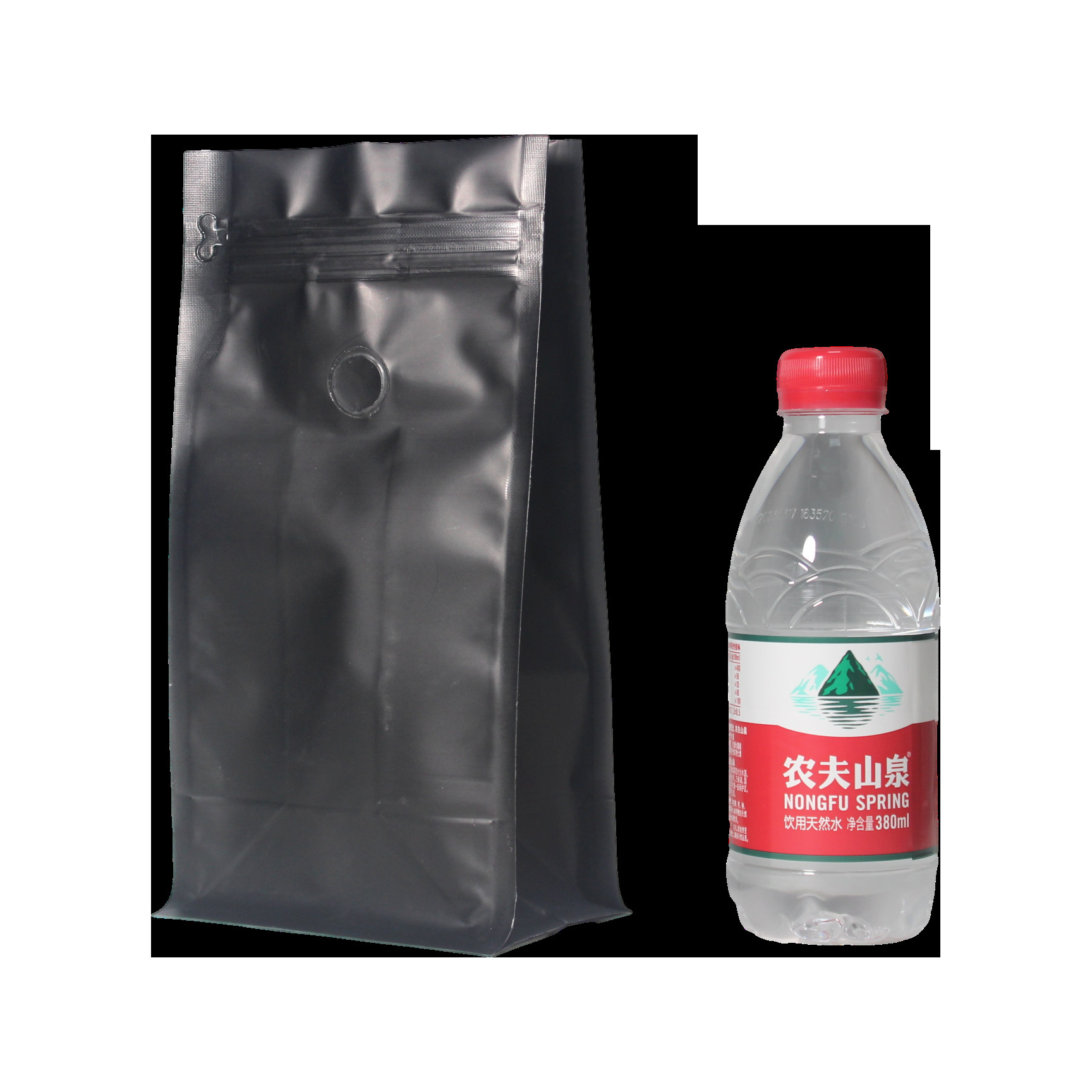 Metallic Surface Handling Coffee Packaging Pouch With Zipper For Sealing Handle
